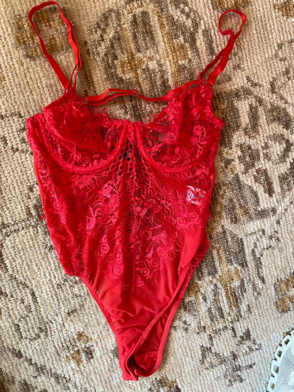 Red Lace Bodysuit Lingerie - Women's Intimates